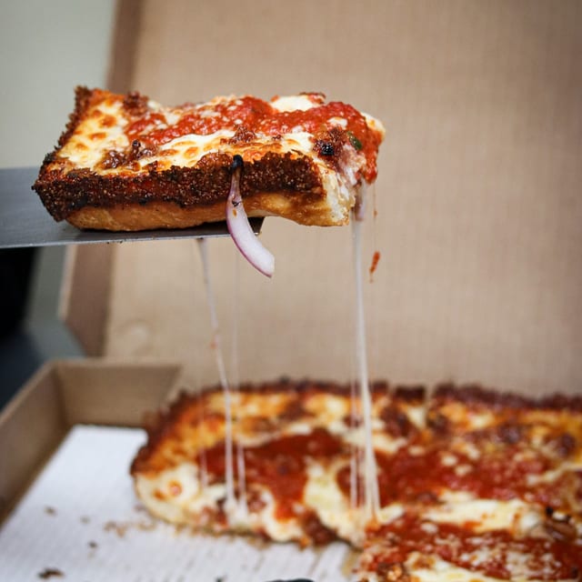Large Detroit Style Pizza.