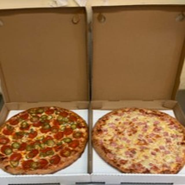 Two Large Pizzas with 5 Toppings on Each.
